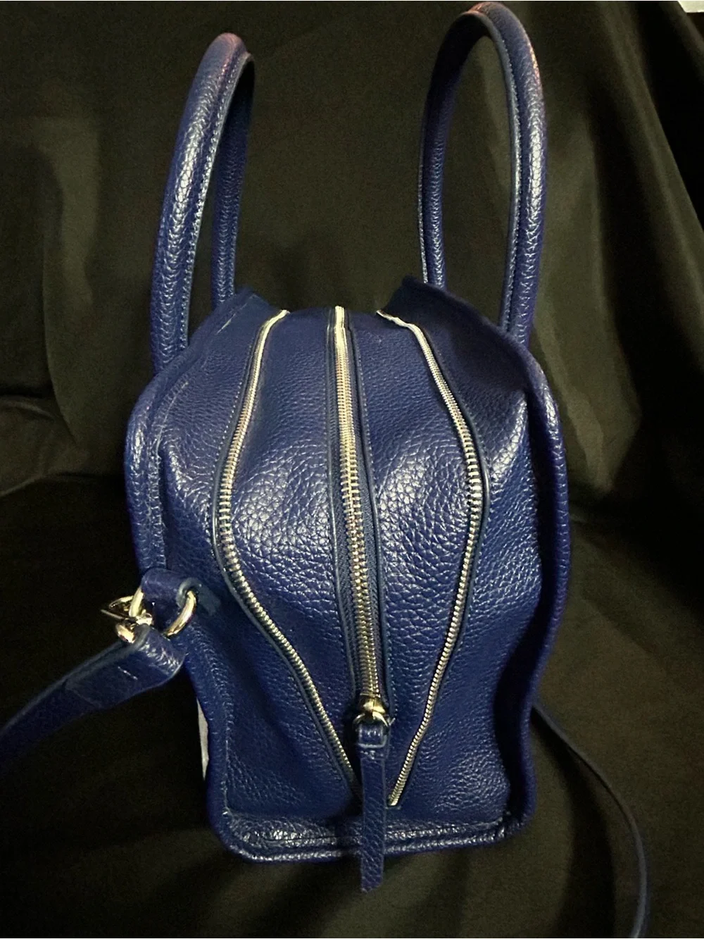 Nine West Women's Two-Tone Blue & White Structured Satchel Handbag